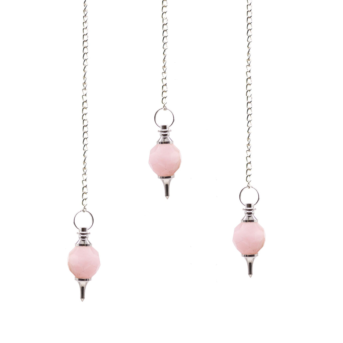 Faceted Gemstone Pendulum – Rose Quartz