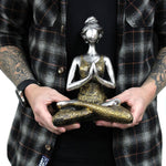 Yoga Lady Figure - Bronze & Silver 24cm