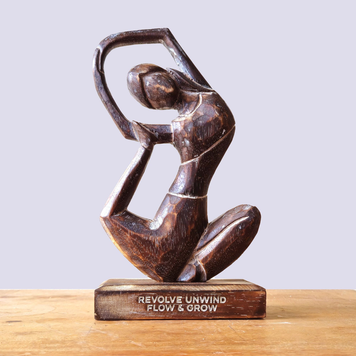 Wooden Yoga Lady - Antique Revolved Pose