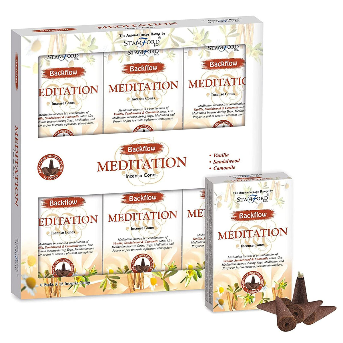 Aromatherapy Backflow Incense Cones - Meditation
