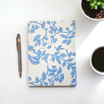 Cotton Bound Notebook - Pale Blue Floral