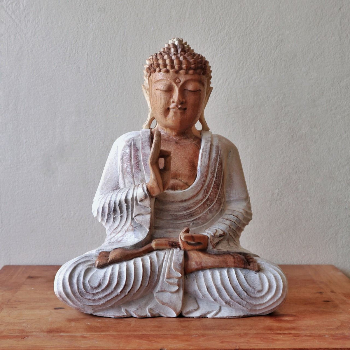 Buddha Statue Whitewash 40cm Teaching Transmission