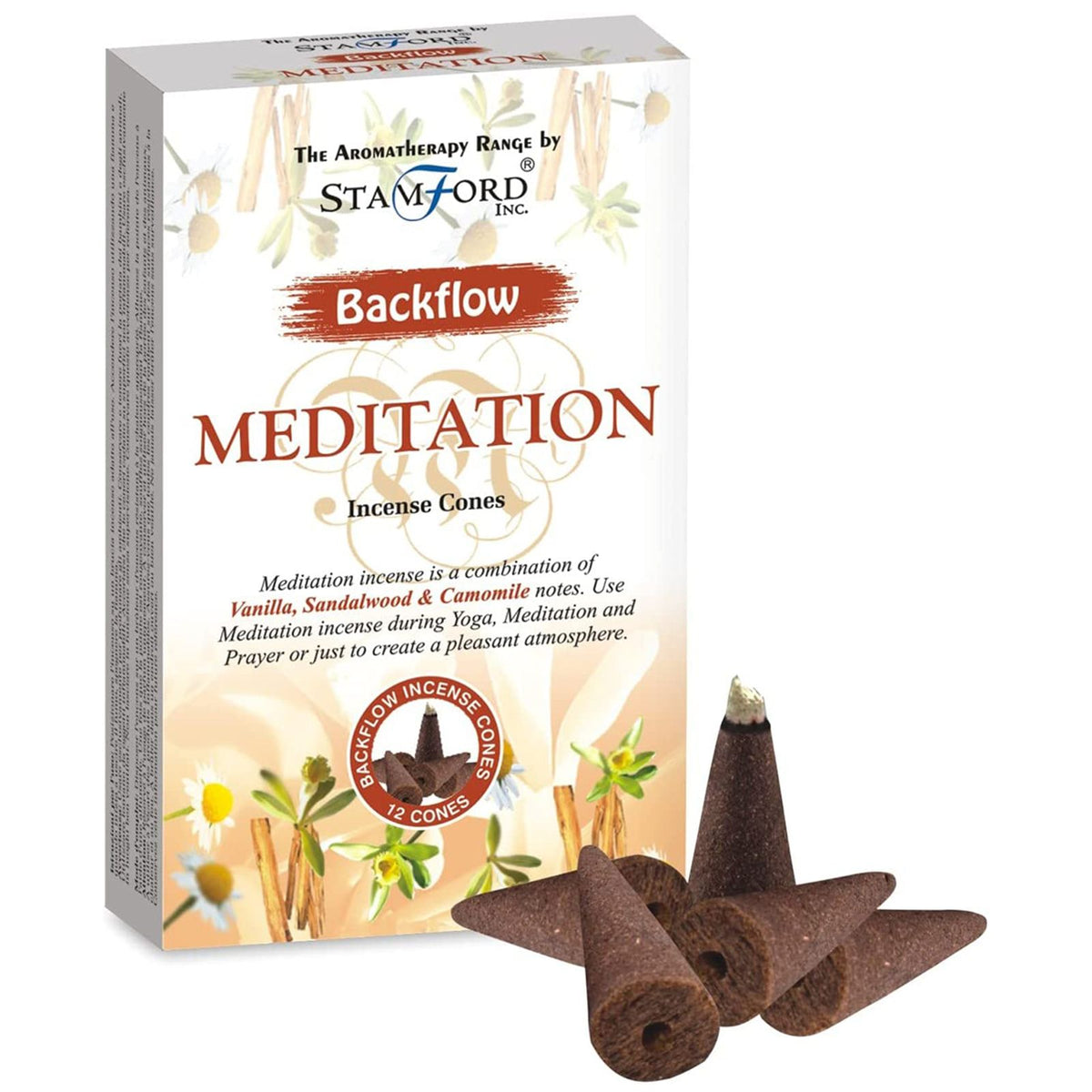 Aromatherapy Backflow Incense Cones - Meditation