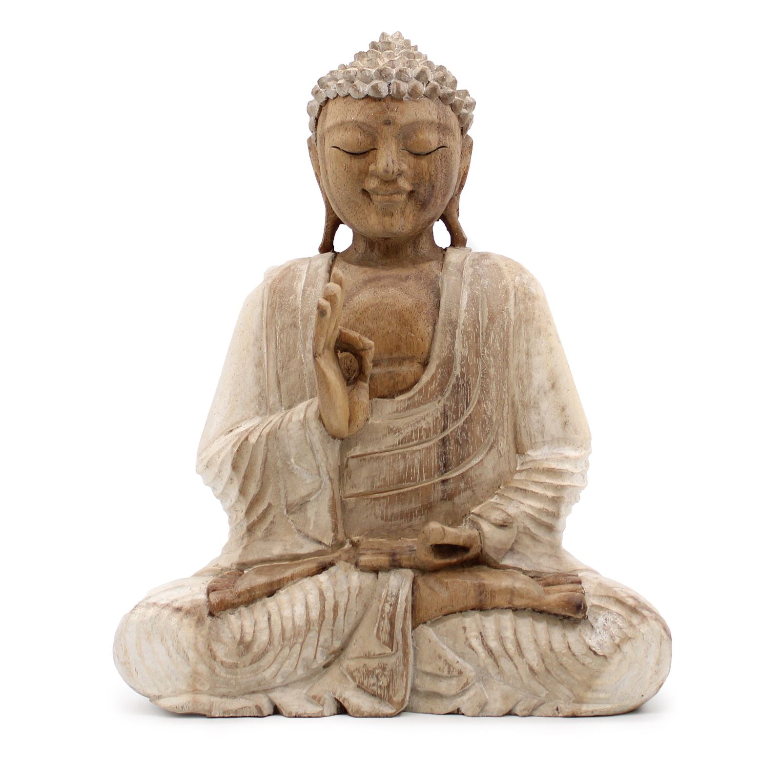 Buddha Statue Whitewash 30cm Teaching Transmission