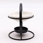 Ceramic & Metal Round Stand - Angled view - ORIVON Collection