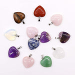 Gemstone Heart Pendants (12 asst) 20x6mm