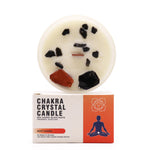 Chakra Crystal Candle – Root Chakra Grounding - Front view - ORIVON Collection