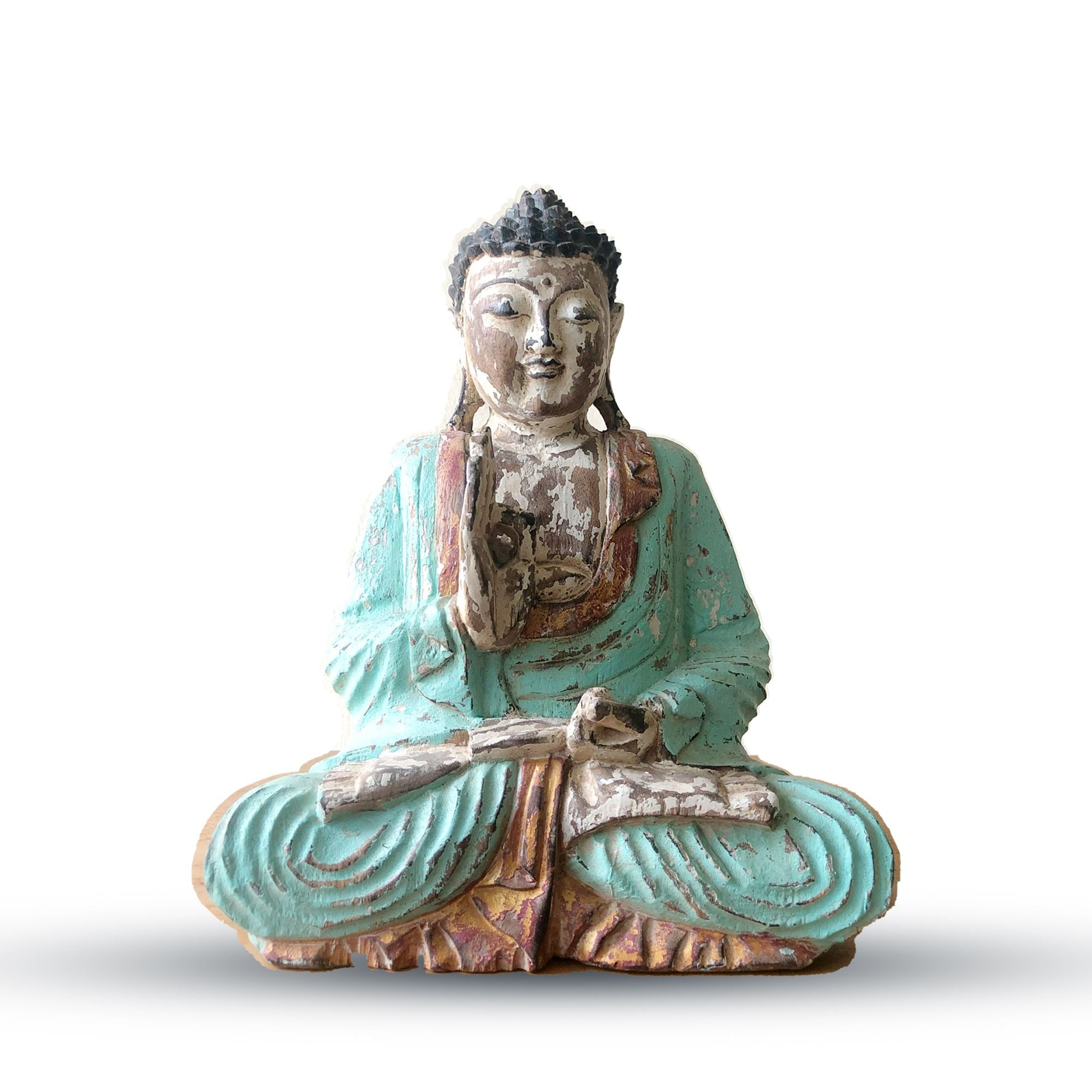 Vintage Mint Hand Carved Buddha 30cm Teaching