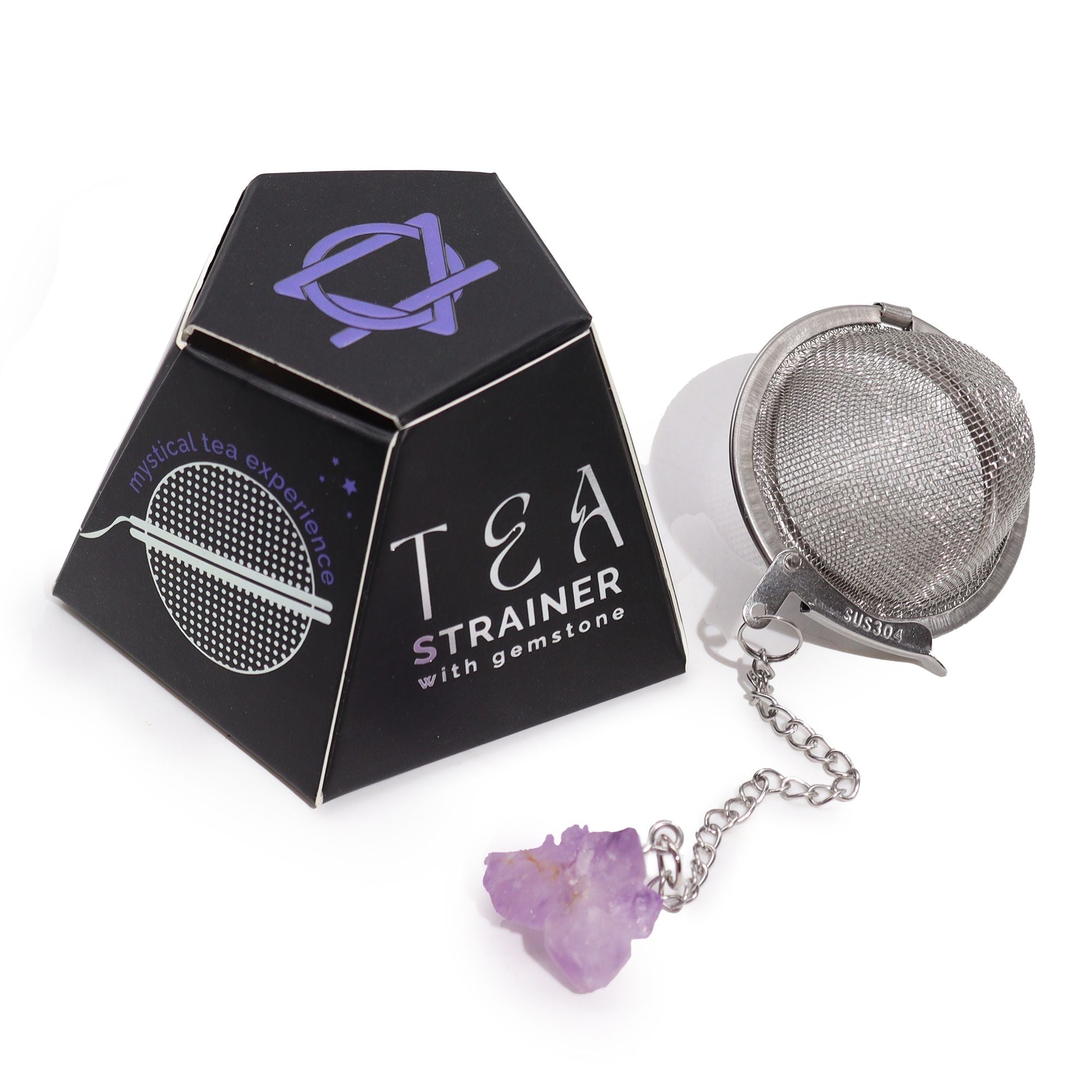 Raw Crystal Gemstone Tea Strainer - Amethyst