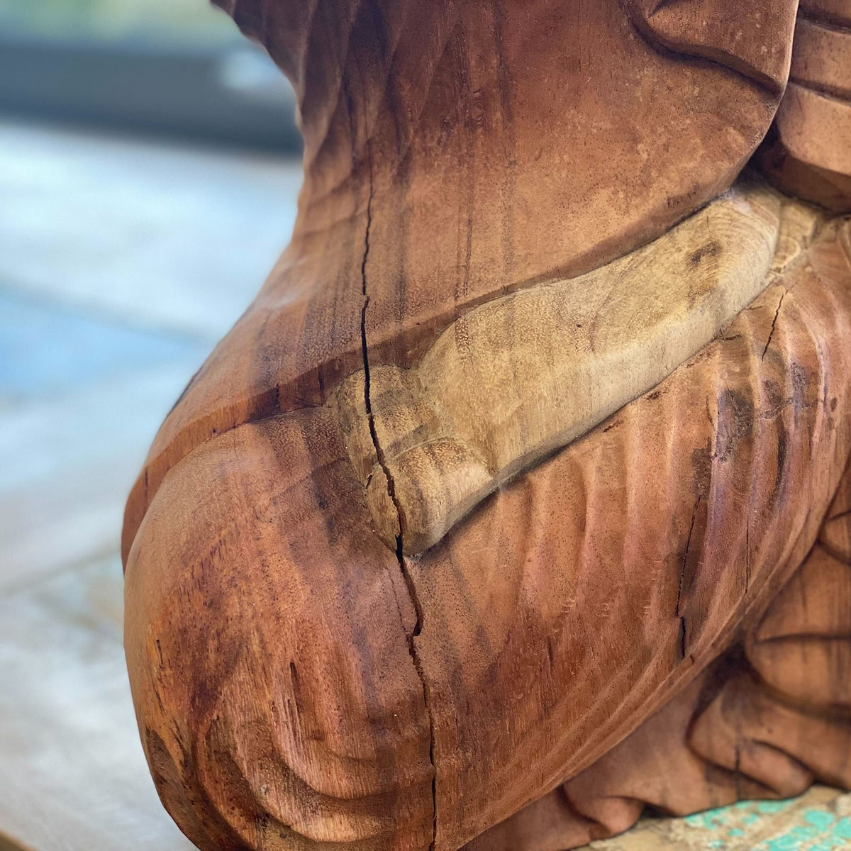 Hand Carved Buddha Statue 30cm - Thinking