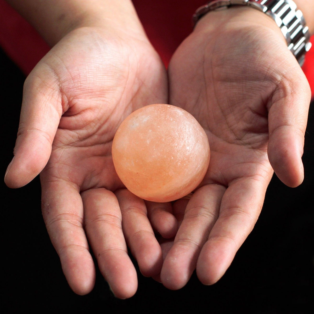 Ball Shaped Himalayan Salt Deodorant Stone - Angled view - ORIVON Collection
