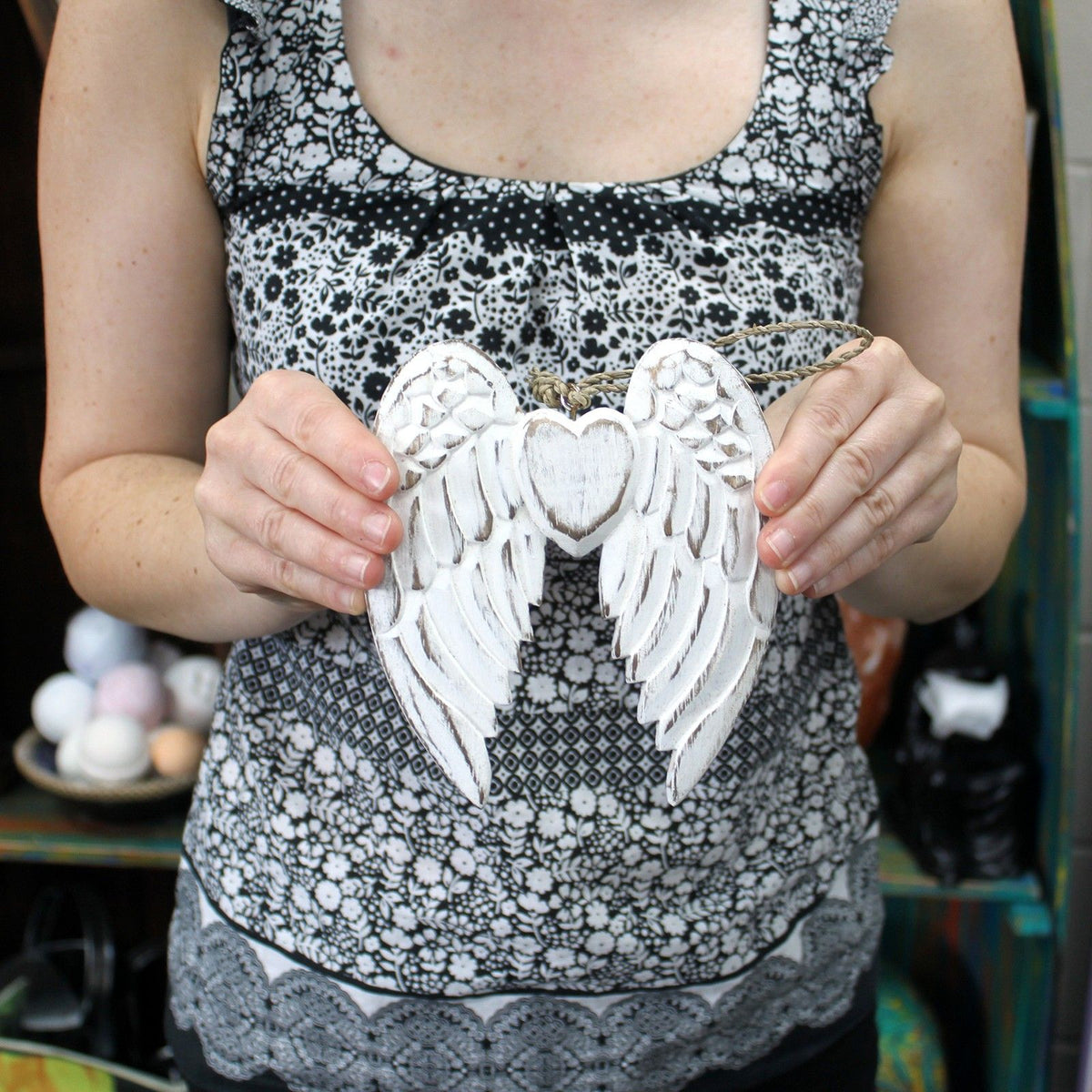 Small Double Angel Wing & Heart - 15cm
