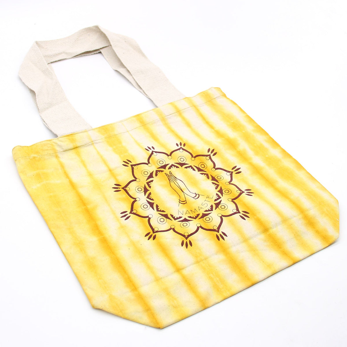 Tye-Dye Cotton Bag - Namaste Hands - Yellow