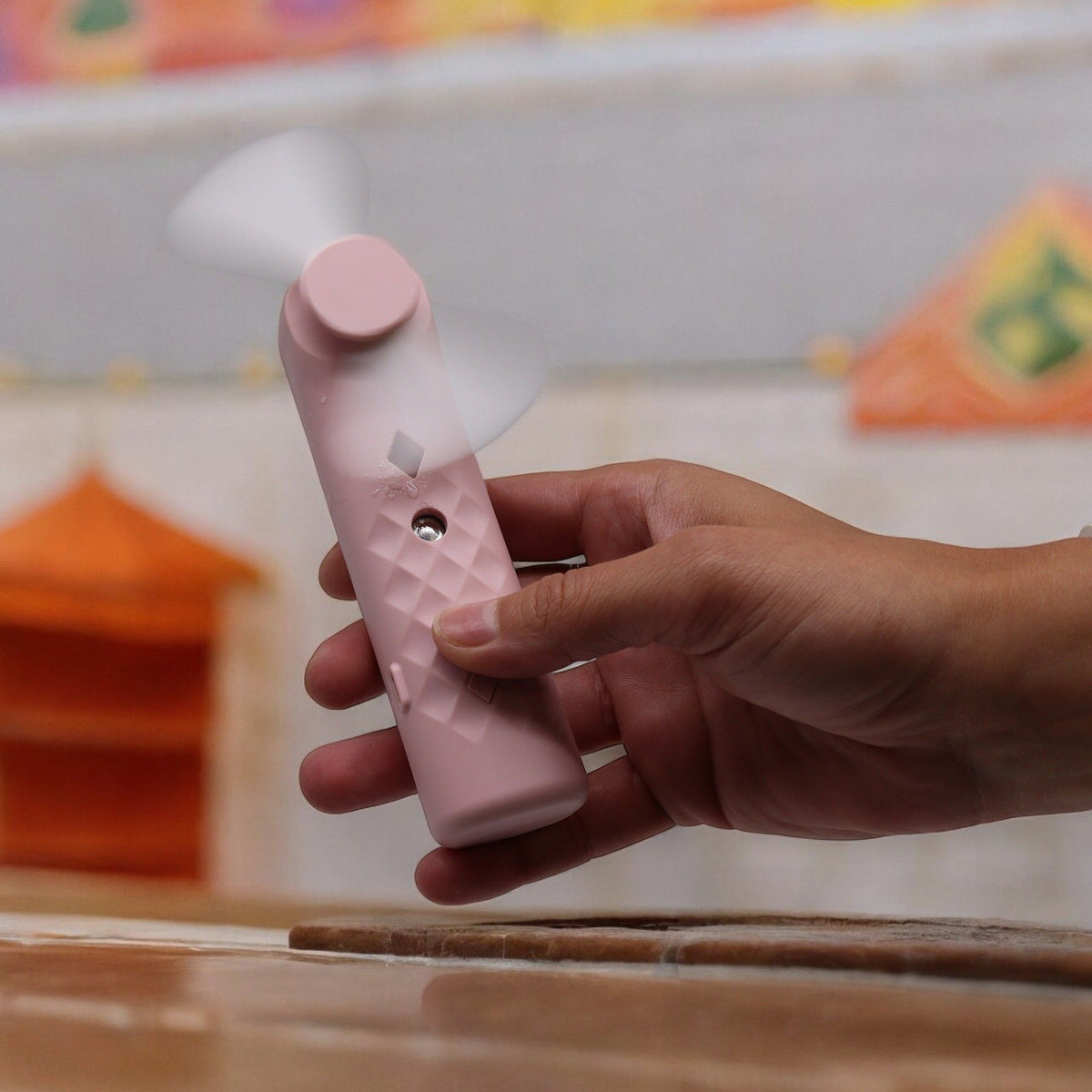 Pink Nano Mist Face Fan &  Spray - USB chargable - Close-up detail - ORIVON Collection