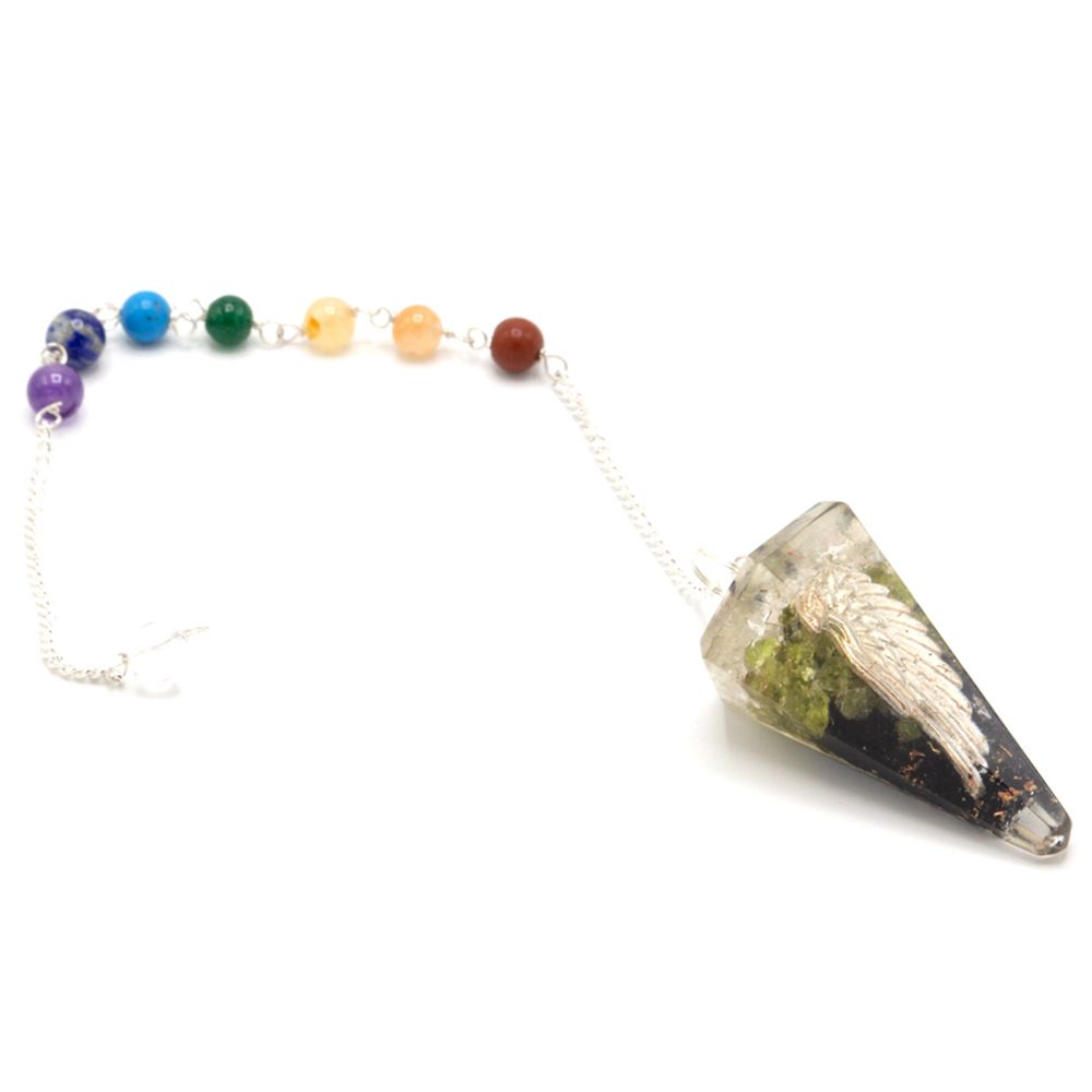 Orgonite Power Chakra Pendulum – Angel Wing
