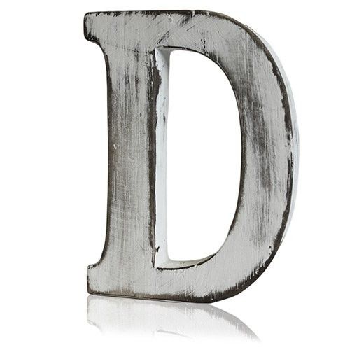 Shabby Chic Letter D - White Mango Wood