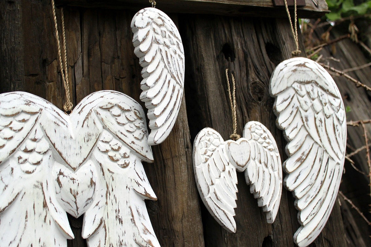 Small Double Angel Wing & Heart - 15cm