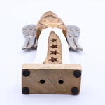 Large Mango Wood Star Angel - Metal Wings