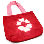 Natural Tye-Dye Cotton Bag - Maroon Flower
