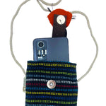 Phone Holder Bag Black and Multi - Fox Decor