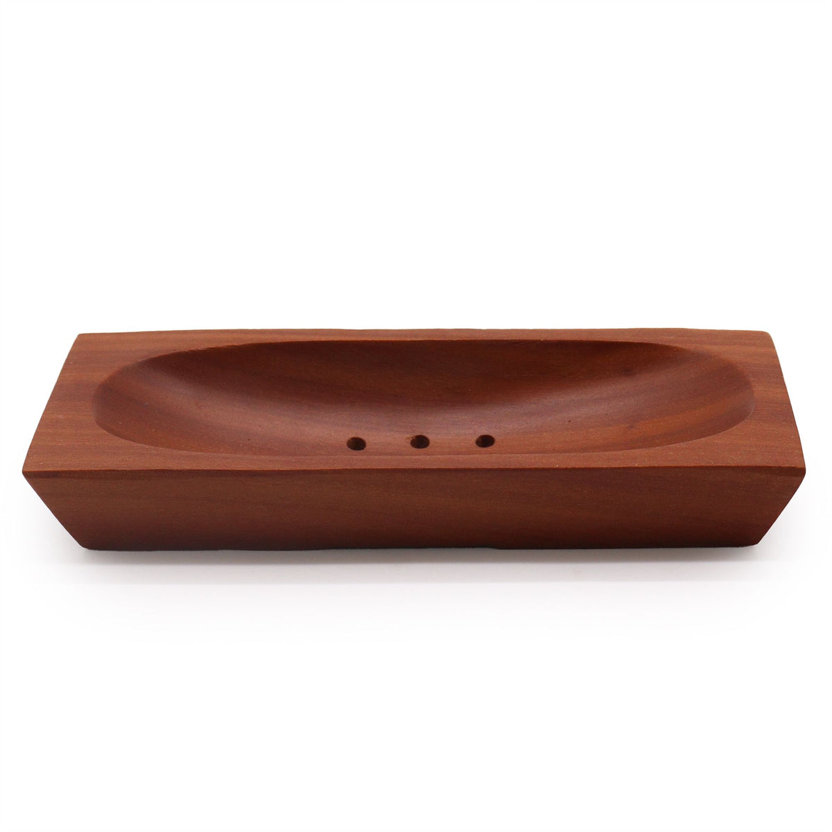 Classic Mahogany Soap Dish - Rectangle - Front view - ORIVON Collection
