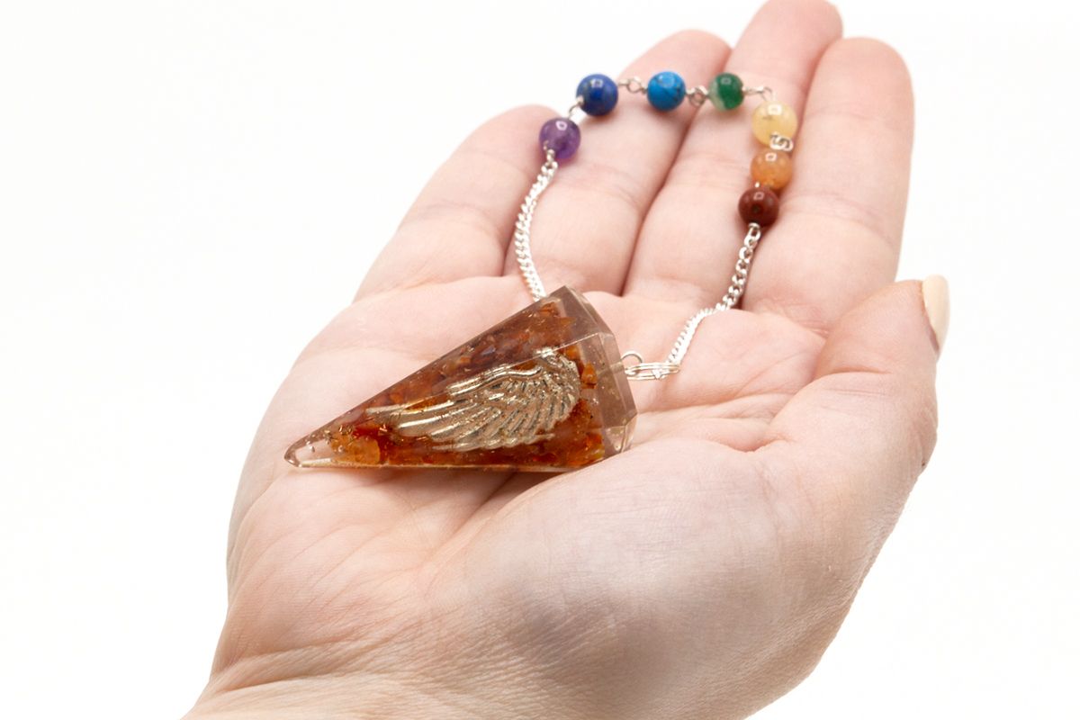 Orgonite Power Chakra Pendulum – Angel Wing