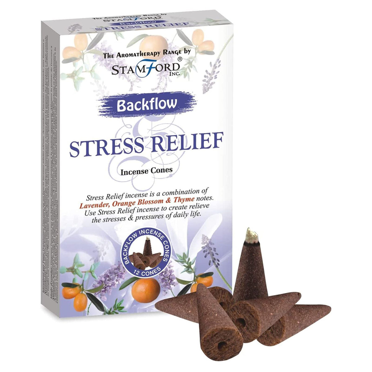 Aromatherapy Backflow Incense Cones - Stress Release