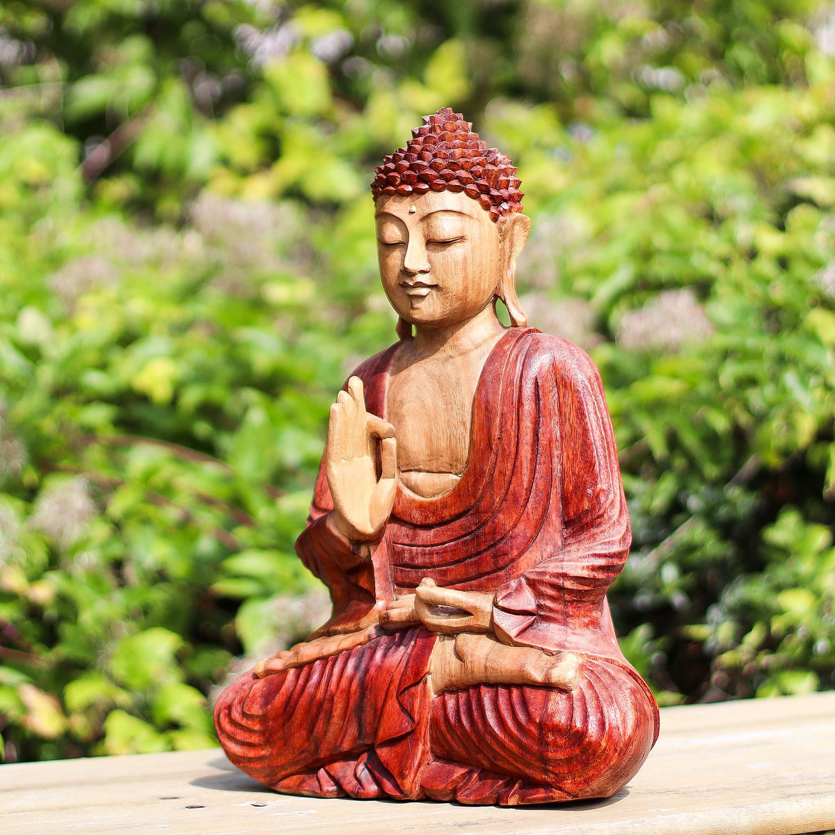 Hand Carved Buddha Statue 30cm Teaching