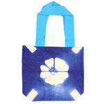 Natural Tye-Dye Cotton Bag - Blue Flower