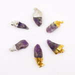 Gemstone Amethyst Pendants (6 asst) 20x15mm