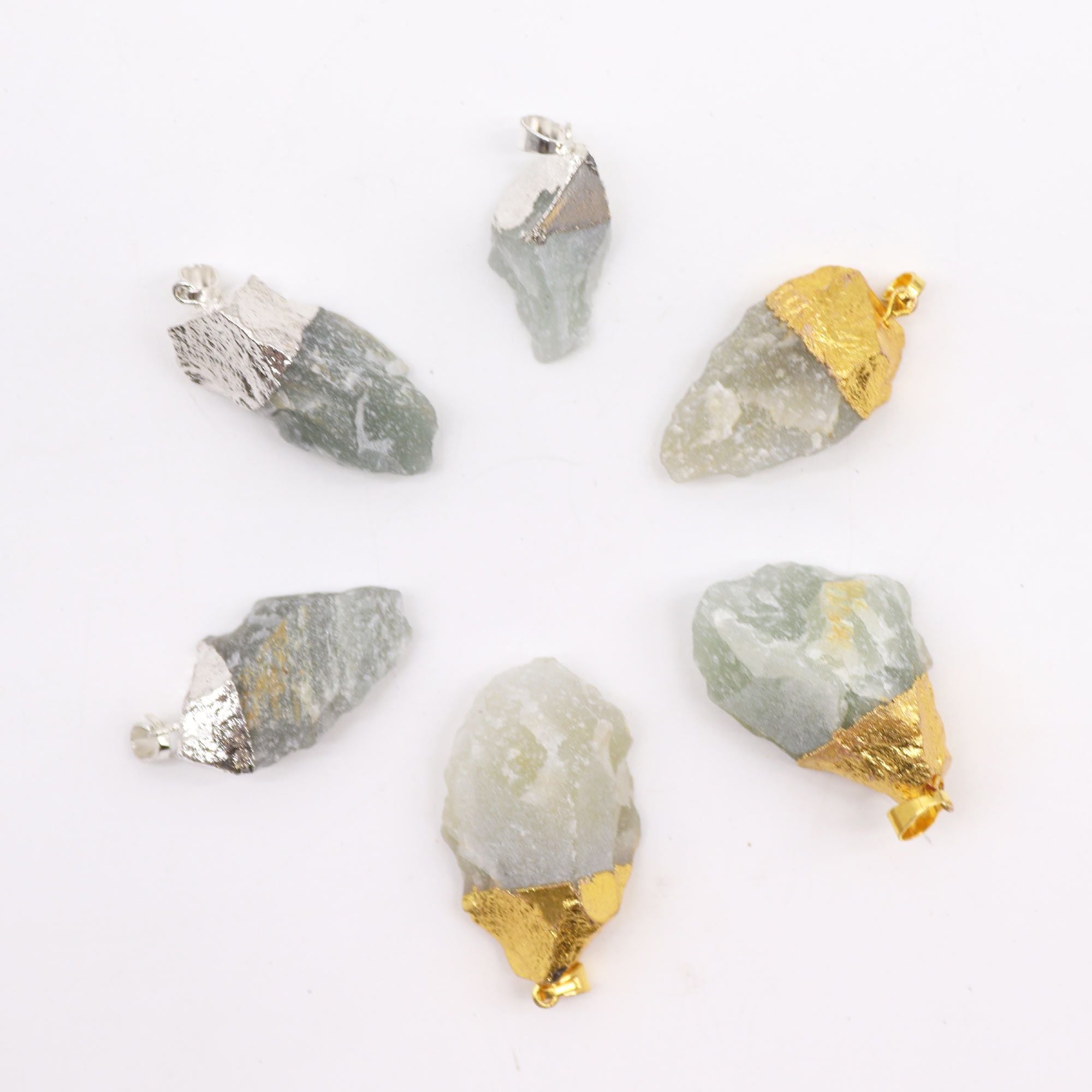 Gemstone Jade Pendants (6 asst) 20x15mm