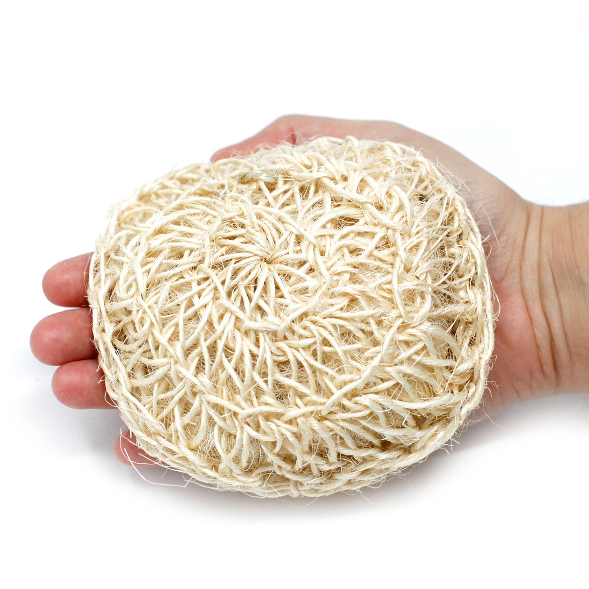 Sisal Sponge & Scrub - Soft Round Exfoliating Cushion - ORIVON Collection (image 4 of 5)
