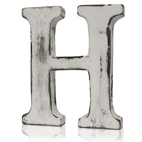 Shabby Chic Letter H - White Mango Wood