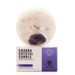 Chakra Crystal Candle – Third Eye Chakra - Front view - ORIVON Collection