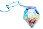 Orgonite Power Keyring – Gemstone Chakra Hamsa