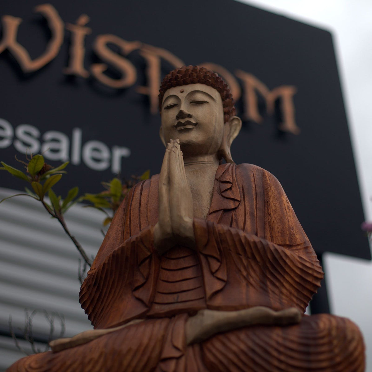 Hand Carved Buddha Statue 80cm Welcome