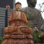 Hand Carved Buddha Statue 80cm Welcome