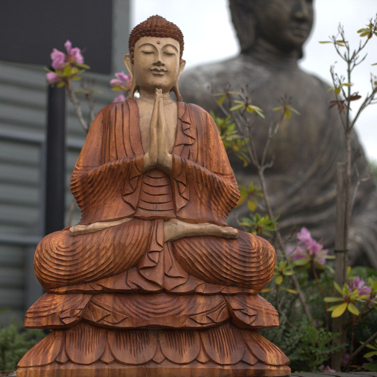 Hand Carved Buddha Statue 80cm Welcome