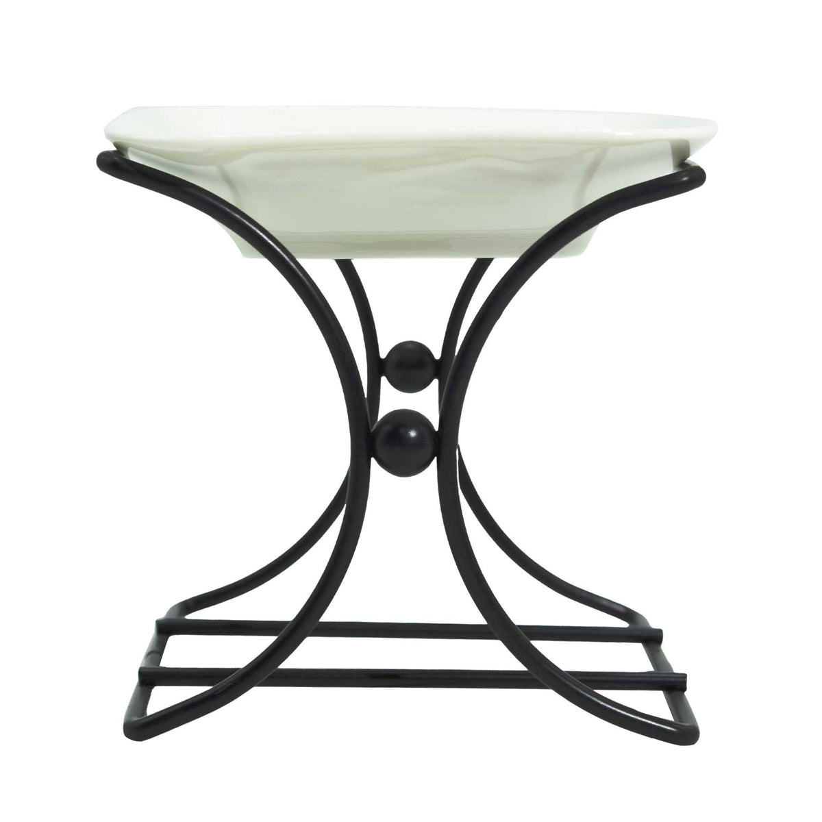 Ceramic & Metal Square Stand - Front view - ORIVON Collection