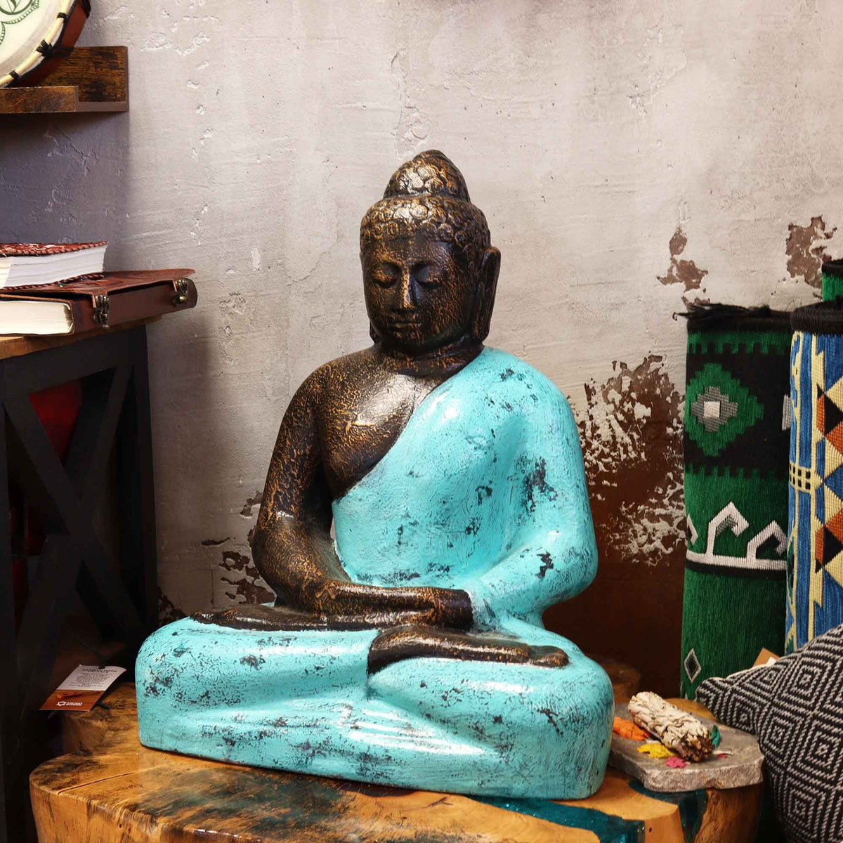 Medium Buddha Classic - Turquoise & Stone, 0.5m