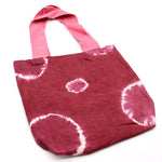 Natural Tye-Dye Cotton Bag - Maroon Rings