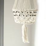 Macrame Pot Holder - Large Single Beaded