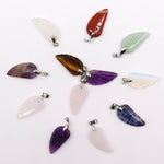 Gemstone Angel Wings Pendants (12 asst) 28x15mm