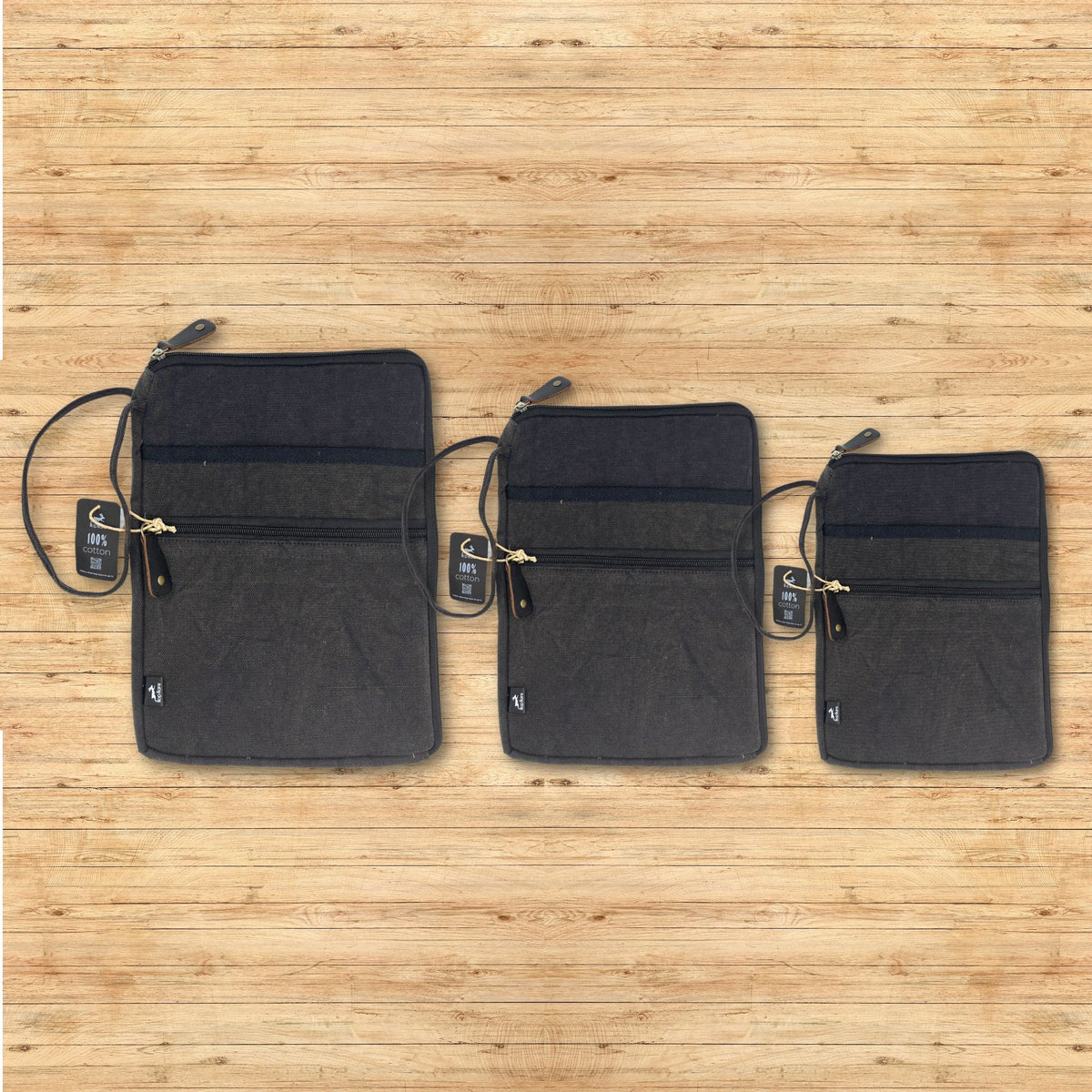 Stonewash Large Laptop Pouch - Charcoal