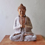Buddha Statue Whitewash 30cm Welcome
