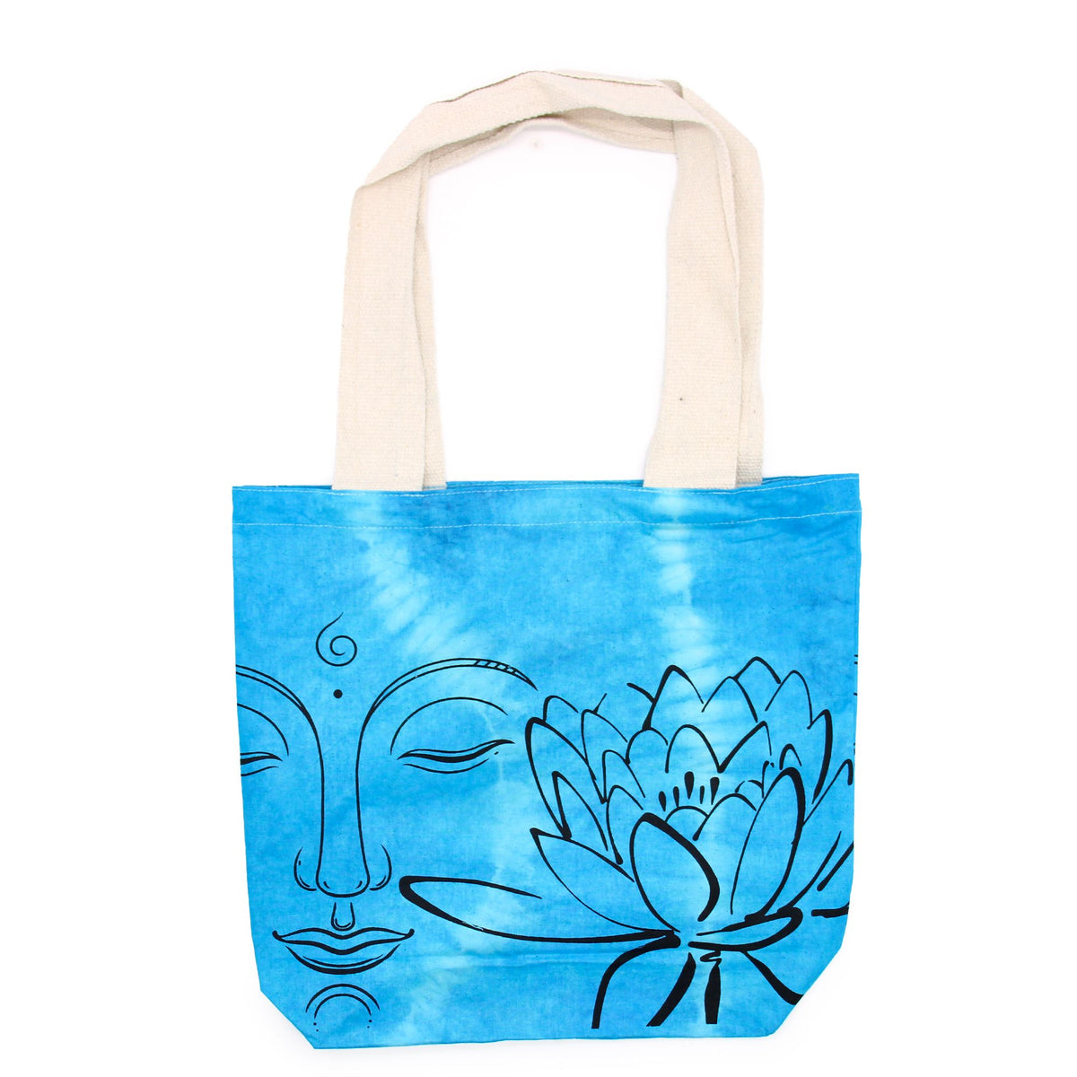Tye-Dye Cotton Bag - Lotus Buddha - Blue