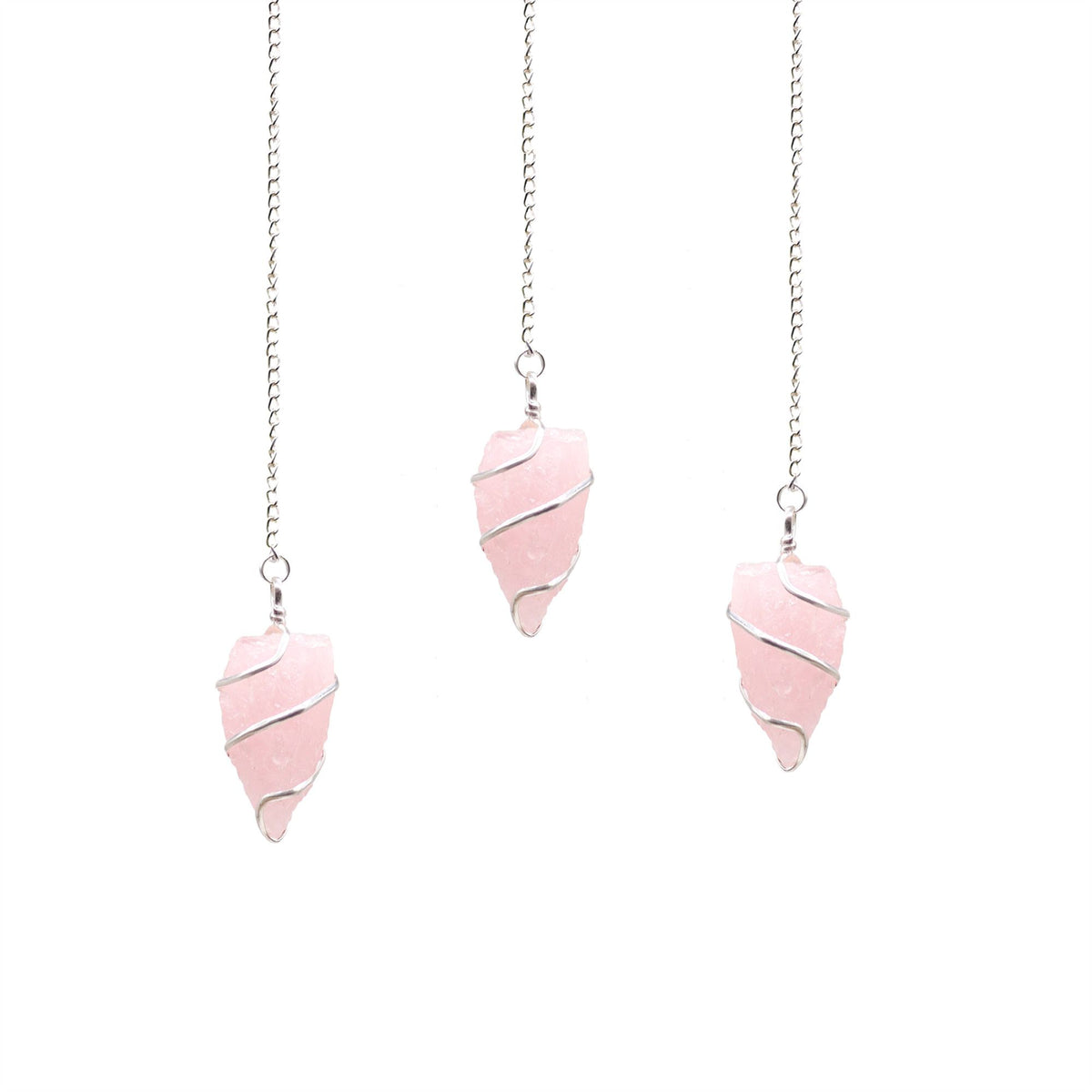 Raw Gemstone Pendulum – Rose Quartz
