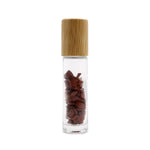 Gemstone Essential Oil Roller Bottle - Red Jasper  - Wooden Cap