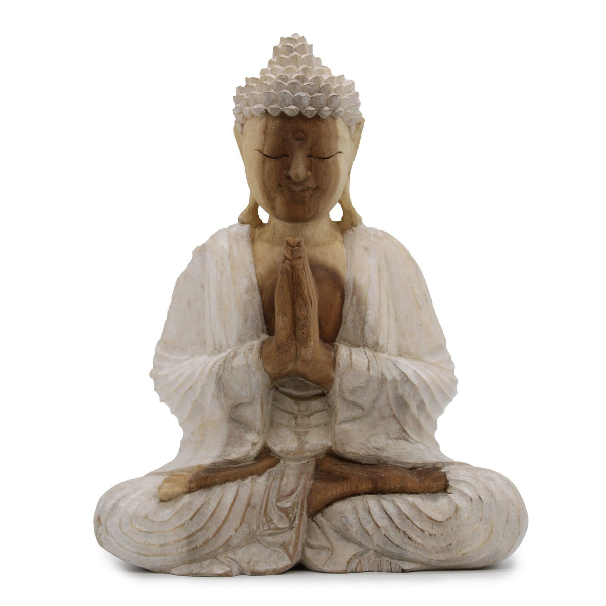 Buddha Statue Whitewash 30cm Welcome