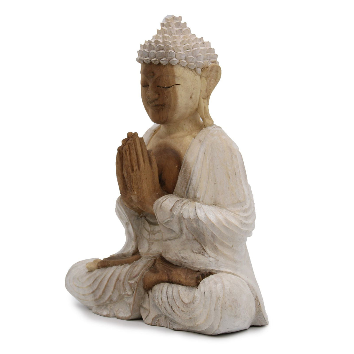 Buddha Statue Whitewash 30cm Welcome